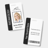 Aangepaste Logo foto-streepjescode zwart Badge (Front & Back)