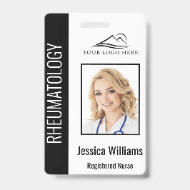 Aangepaste Logo foto-streepjescode zwart Badge