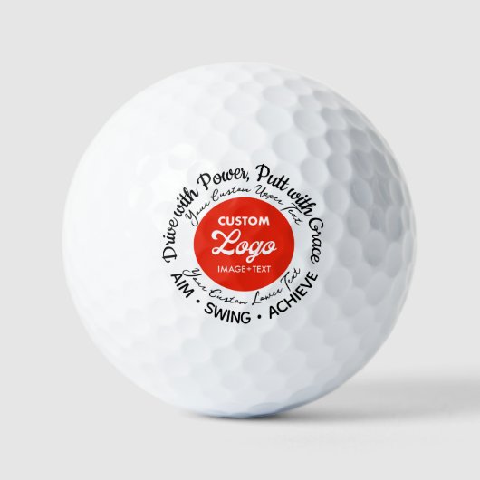 Aangepaste Logo, Foto + Tekst Motivatie golfballen (Voorkant)