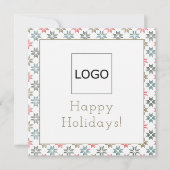 Aangepaste Logo Foto Vier Poinsettia Motief Kerst Kaart (Voorkant)