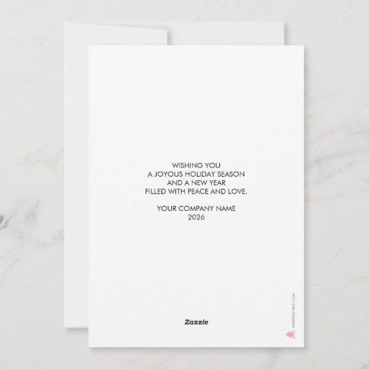 Aangepaste Logo Foto Witte Kalender 2026 Zakelijk Feestdagenkaart (Achterkant)