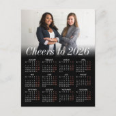 Aangepaste Logo Foto Zwarte Kalender 2026 Zakelijk Feestdagenkaart (Voorkant)