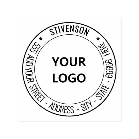 Aangepaste Logo fotoadres Ronde zelfinkkende stemp Zelfinktende Stempel (Design)
