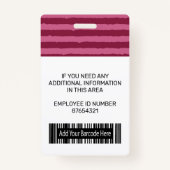 Aangepaste Logo foto's en streepjescodes voor werk Badge (Achterkant)