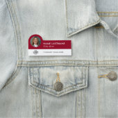 Aangepaste Logo Fototitel Bourgondië Witte Medewer Naamplaatje (In situ)