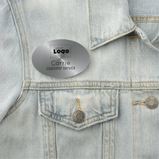 Aangepaste Logo geborsteld Radiaal Metallic Silver Naamplaatje (In situ)