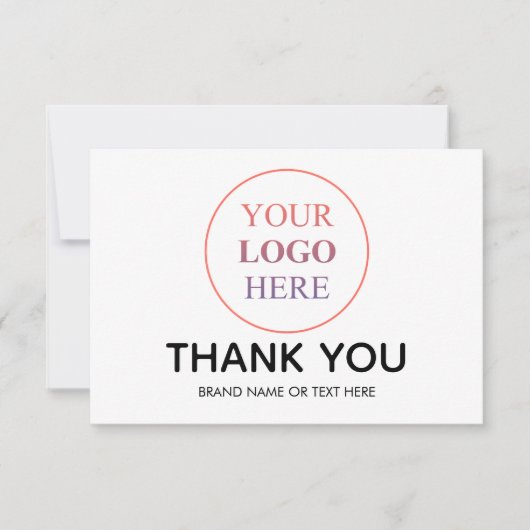 Aangepaste Logo – Geen minimale bestelling Dank u Bedankkaart (Voorkant)