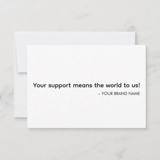 Aangepaste Logo – Geen minimale bestelling Dank u Bedankkaart (Achterkant)