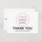 Aangepaste Logo – Geen minimale bestelling Dank u Bedankkaart (Voorkant / Achterkant)