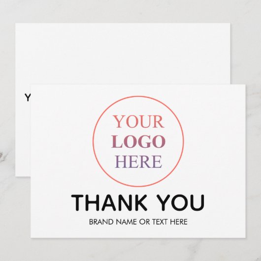 Aangepaste Logo – Geen minimale bestelling Dank u Feestdagenkaart (Voorkant / Achterkant)