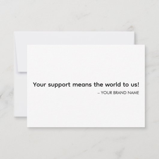 Aangepaste Logo – Geen minimale bestelling Dank u Kaart (Achterkant)