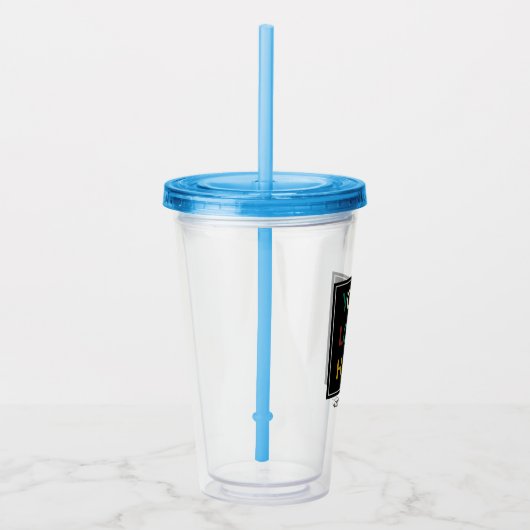 Aangepaste Logo Geen minimum met stro Acryl Tumble Acryl Drinkbeker (Rechts)