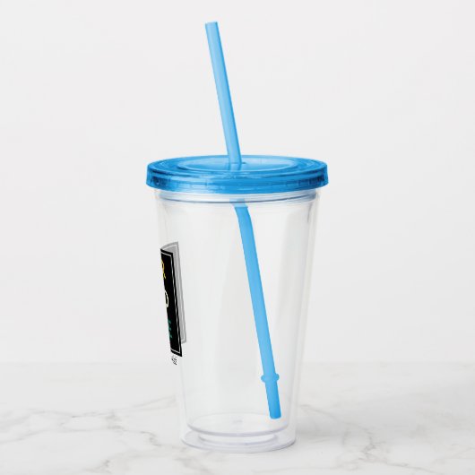 Aangepaste Logo Geen minimum met stro Acryl Tumble Acryl Drinkbeker (Links)