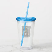 Aangepaste Logo Geen minimum met stro Acryl Tumble Drinkbeker (Achterkant)