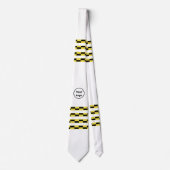 Aangepaste logo gele en zwarte blokken stropdas (Voorkant)