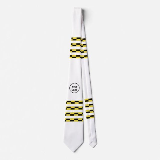 Aangepaste logo gele en zwarte blokken stropdas (Voorkant)