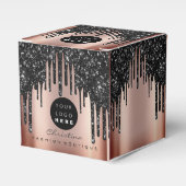 Aangepaste Logo Glitter Black Drives Boutique Roos Bedankdoosjes (Voorkant Zijde)