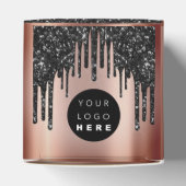Aangepaste Logo Glitter Black Drives Boutique Roos Bedankdoosjes (Bovenkant)