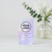 Aangepaste Logo Glitter Bokeh Modern Holographic  Visitekaartje (Staand voorkant)