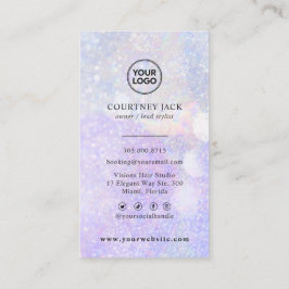  Aangepaste Logo Glitter Bokeh Modern Holographic  Visitekaartje