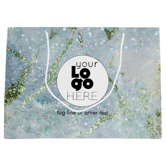 Aangepaste Logo Glitter Marble XL Paper Shopping B Groot Cadeauzakje (Voorkant)
