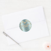 Aangepaste Logo Gold Blauwgroen Mint Tester-steekp Ronde Sticker (Envelop)