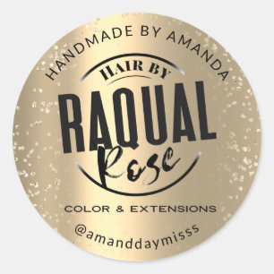 Aangepaste Logo Gold Confetti-promotie Ronde Sticker