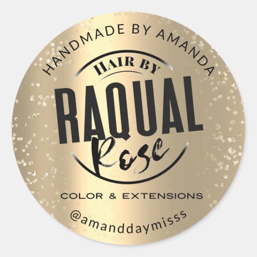 Aangepaste Logo Gold Confetti-promotie Ronde Sticker (Voorkant)