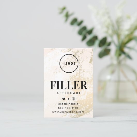 Aangepaste Logo Gold Filler Aftercare Card Visitekaartje (Staand voorkant)