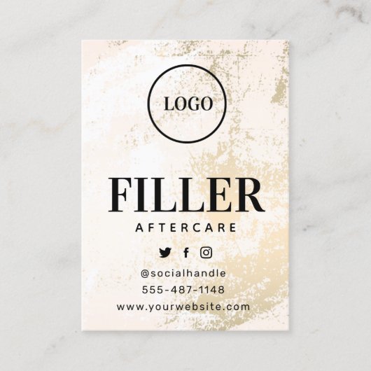 Aangepaste Logo Gold Filler Aftercare Card Visitekaartje (Voorkant)