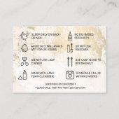 Aangepaste Logo Gold Lashes Aftercare Card Visitekaartje (Achterkant)