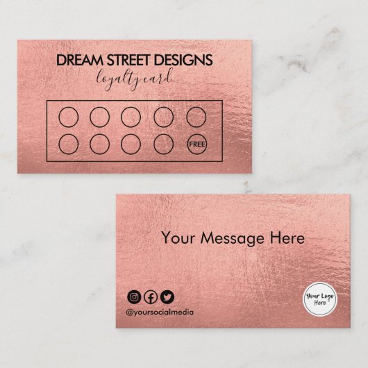 Aangepaste Logo Gold Loyalty-Kaart Visitekaartje (Voorkant / Achterkant)