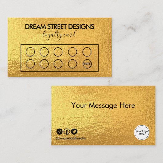 Aangepaste Logo Gold Loyalty-Kaart Visitekaartje (Voorkant / Achterkant)