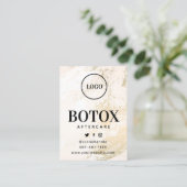 Aangepaste Logo Gold Pastel Botox Aftercare Card Visitekaartje (Staand voorkant)