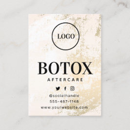 Aangepaste Logo Gold Pastel Botox Aftercare Card Visitekaartje