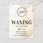 Aangepaste Logo Gold Waxing Aftercare Card Visitekaartje (Voorkant)