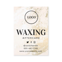 Aangepaste Logo Gold Waxing Aftercare Card