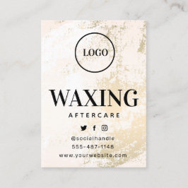 Aangepaste Logo Gold Waxing Aftercare Card Visitekaartje