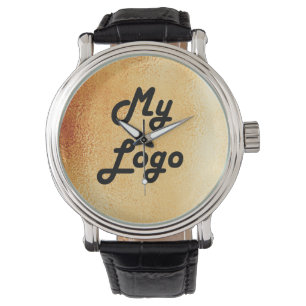Aangepaste logo gouden achtergrond horloge