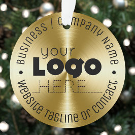 Aangepaste Logo gouden acrylkerstboom Ornament
