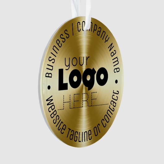 Aangepaste Logo gouden acrylkerstboom Ornament (voorkant)