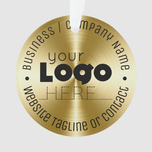 Aangepaste Logo gouden acrylkerstboom Ornament (voorkant)