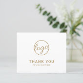 Aangepaste Logo Gouden Budget Bedanktkaart (Staand voorkant)