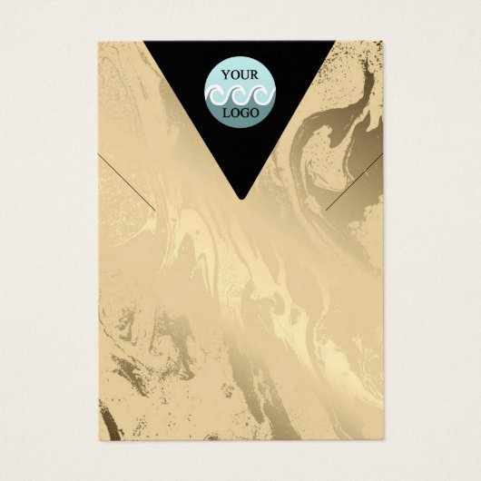 Aangepaste logo gouden marmer-ketting visitekaartje (Voorkant)