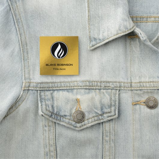 Aangepaste logo gradient gold minimalist naamplaatje (In situ)