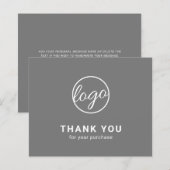 Aangepaste logo grijs budget bedankkaart (Voorkant / Achterkant)