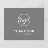 Aangepaste logo grijs budget bedankkaart