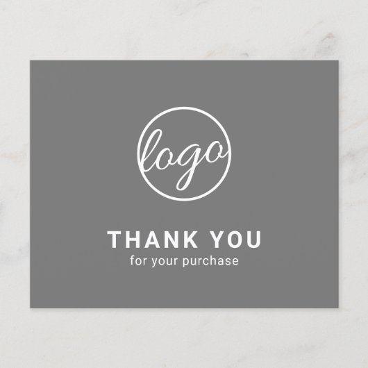 Aangepaste logo grijs budget bedankkaart (Voorkant)