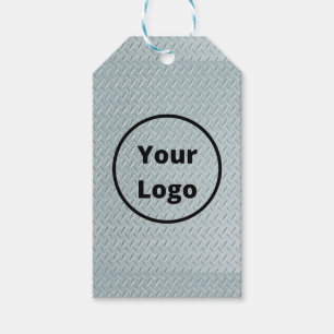 Aangepaste logo grijze metalen afdrukken cadeaulabel