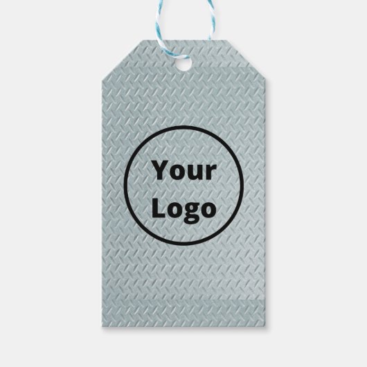Aangepaste logo grijze metalen afdrukken cadeaulabel (Voorkant)